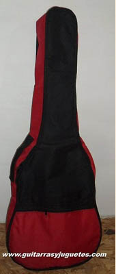funda economica color negro con rojo para guitarra